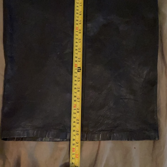 Vintage Black Leather Pencil Skirt - Picture 7 of 7